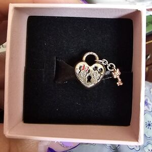 Heart Lock Charm Bracelet - Silver and Rose Gold